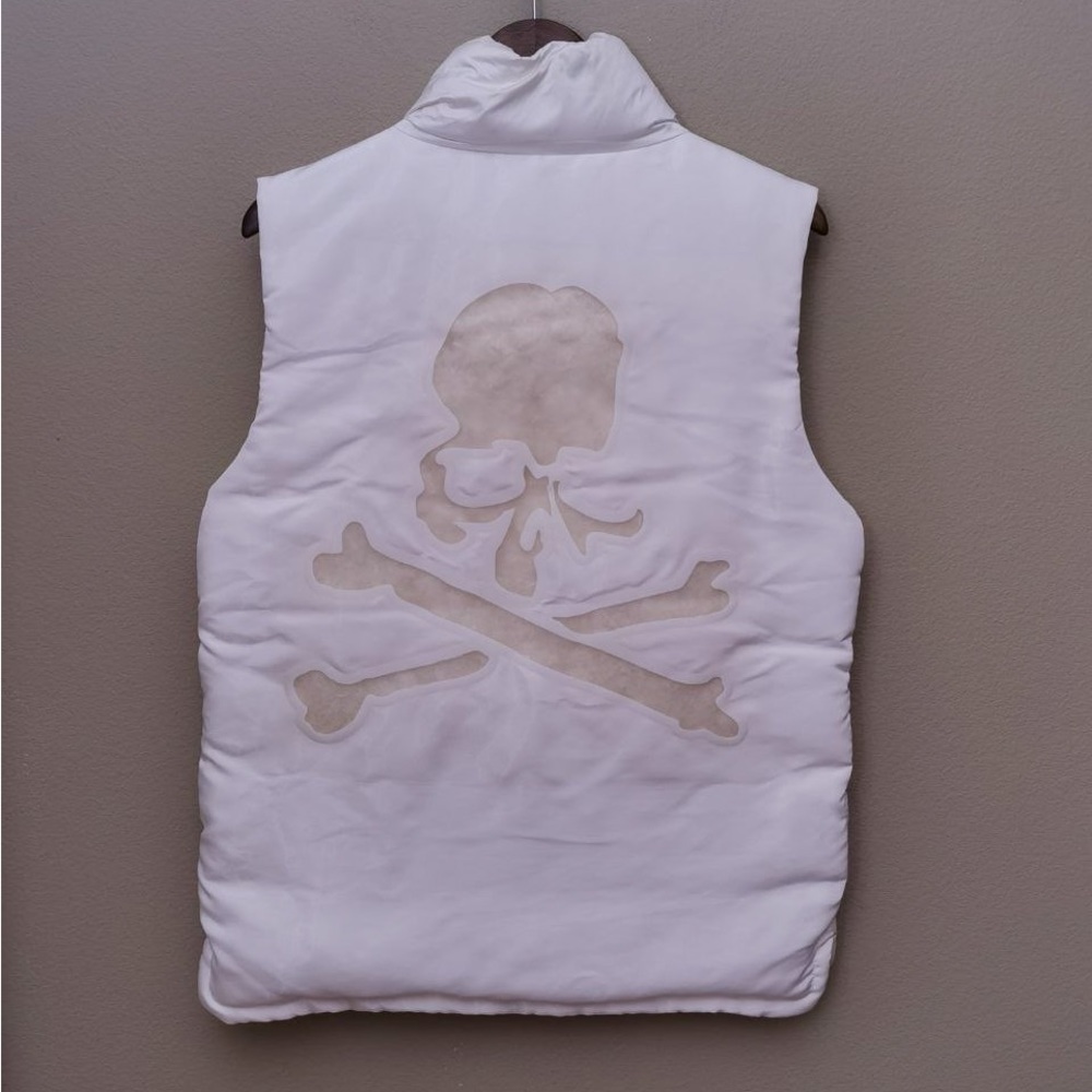 Mastermind Japan Winter Vest Skull Puffer Ivory White Medium